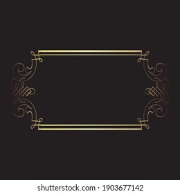 Gold Calligraphy Frame In Rectangular Shape