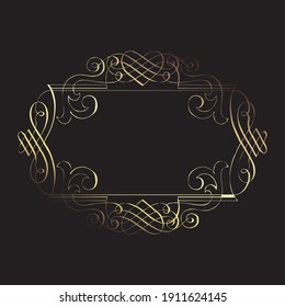 Gold Calligraphy frame vector design eps 10