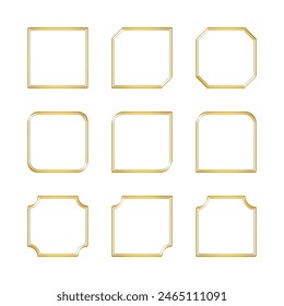 Gold Calligraphy Line Square Frame Set