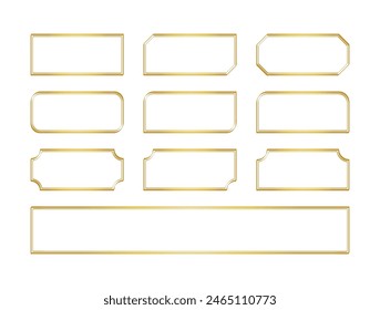 Gold Calligraphy Line Text Box Frame Set