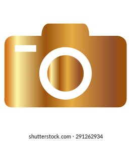 Gold Camera icons. Vector illustration