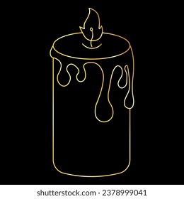 gold candle icon on black background