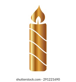 Gold Candle vector icon 
