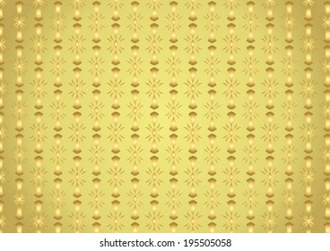 Gold Candlestick and tribal and fire shape on pastel background. Vintage and classic pattern style for retro design