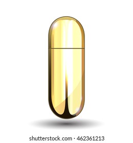 Gold capsule. Vector illustration.