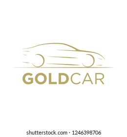 gold car, abstract logo template