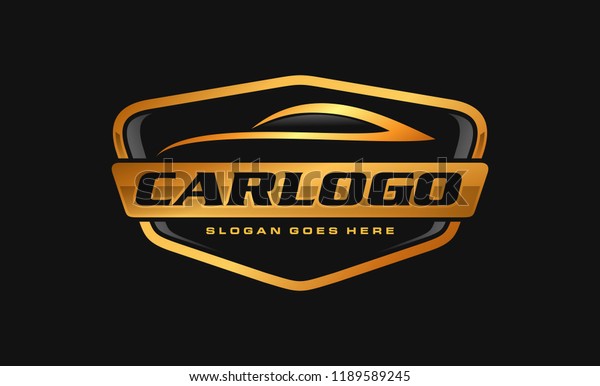 Gold car, auto,\
automotive logo template