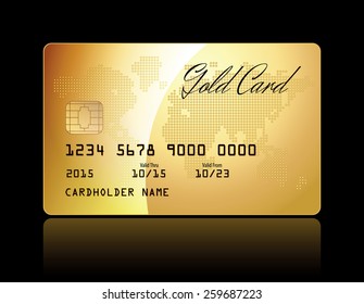 Gold card. Conceptual illustration. Vector illustration