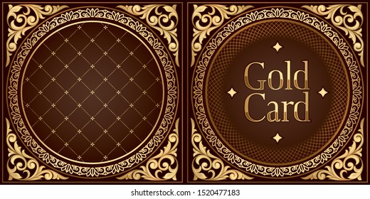 Gold card - ornate decorative vintage design template