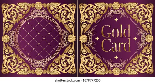 Gold card - ornate decorative vintage design template
