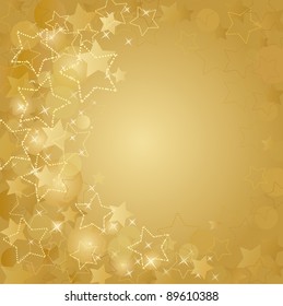 Gold card  with  stars