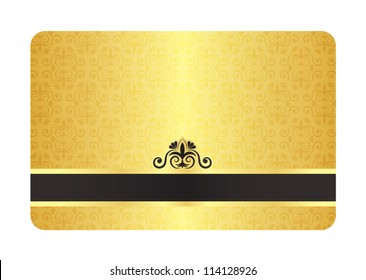 Gold Card with Vintage Pattern