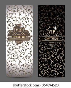 Gold cards with floral background