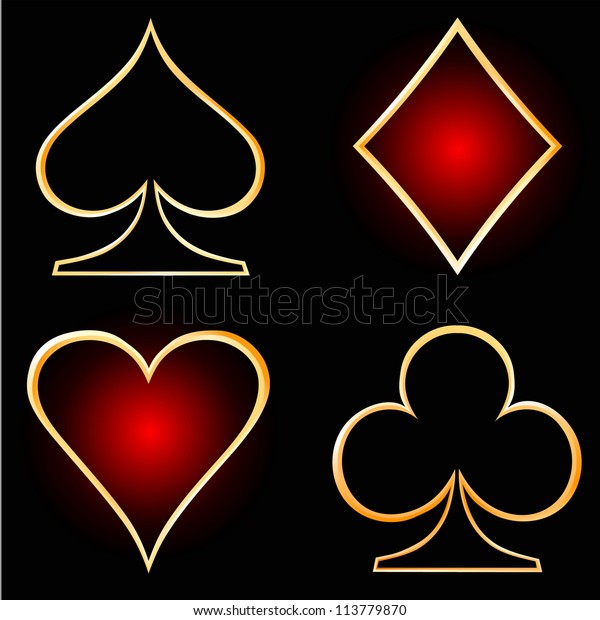 Gold Cards On Black Background Stock Vector (Royalty Free) 113779870