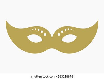 Gold carnival mask icon. Vector illustration