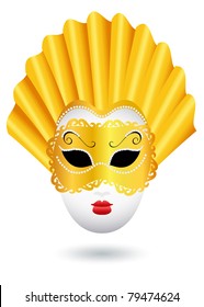 Gold carnival mask, illustration