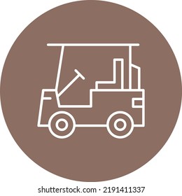 Gold Cart line circle icon vector image. Can also be used for web apps, mobile apps and print media.