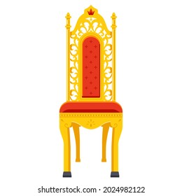 trono de oro tallado para el emperador. silla de estilo clásico. ilustración vectorial plana.