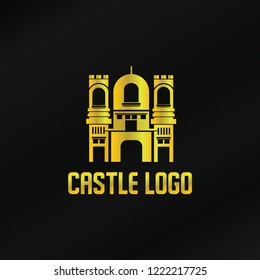 Gold Castle Logo Template Vector Illustration Eps.10