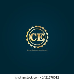 Gold CE company linked letter logo concept. Designed for your web site design, logo, app, UI. Gold initial logo design