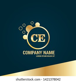 Gold CE company linked letter logo concept. Designed for your web site design, logo, app, UI. Gold initial logo design