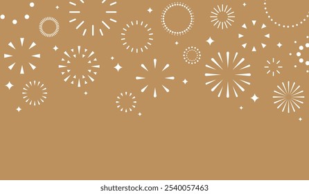 Gold celebration background with fireworks and stars