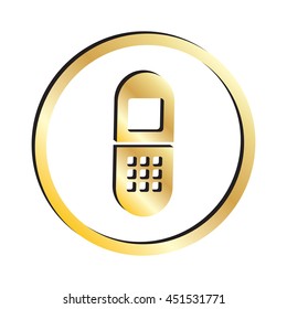 Gold Cell Phone Icon