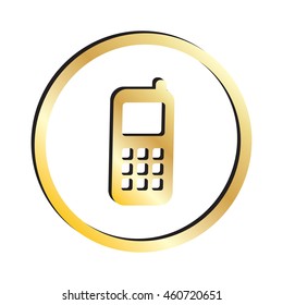 Gold Cell Phone Icon