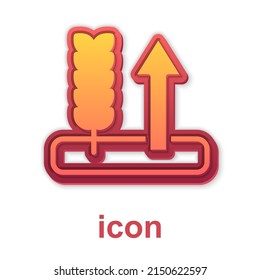 Gold Cereals set with rice, wheat, corn, oats, rye, barley icon isolated on white background. Ears of wheat bread symbols. Vector