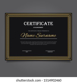 Gold certificate with an elegant blend of black and gold