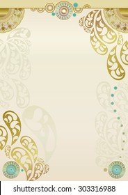 Gold certificate. Paisley pattern