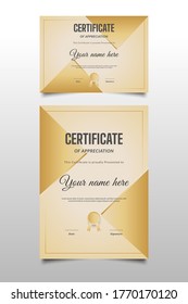 Gold Certificate Template with Elegant Design