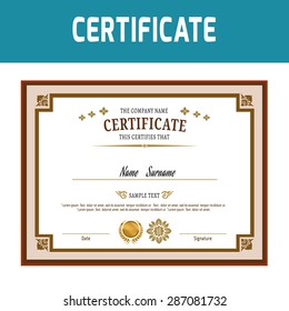 gold Certificate template .Vector illustration