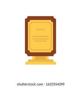 Gold certificate trophy design, Winner first position competition success sport best leadership compete and challenge theme Vector illustration