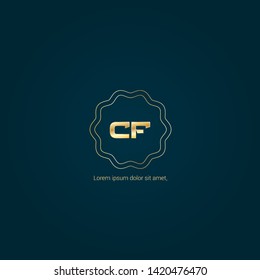 Gold CF company linked letter logo concept. Designed for your web site design, logo, app, UI. Gold initial logo design 