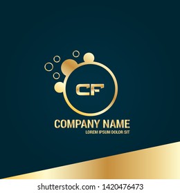 Gold CF company linked letter logo concept. Designed for your web site design, logo, app, UI. Gold initial logo design 