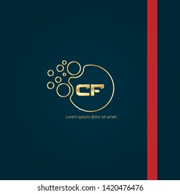 Gold CF company linked letter logo concept. Designed for your web site design, logo, app, UI. Gold initial logo design 