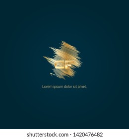 Gold CF company linked letter logo concept. Designed for your web site design, logo, app, UI. Gold initial logo design 