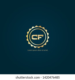 Gold CF company linked letter logo concept. Designed for your web site design, logo, app, UI. Gold initial logo design 