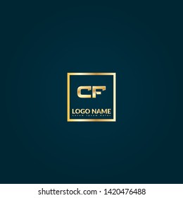 Gold CF company linked letter logo concept. Designed for your web site design, logo, app, UI. Gold initial logo design 