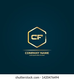 Gold CF company linked letter logo concept. Designed for your web site design, logo, app, UI. Gold initial logo design 