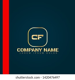 Gold CF company linked letter logo concept. Designed for your web site design, logo, app, UI. Gold initial logo design 