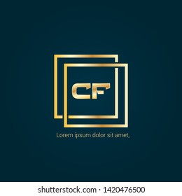 Gold CF company linked letter logo concept. Designed for your web site design, logo, app, UI. Gold initial logo design 