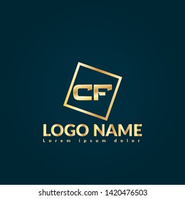 Gold CF company linked letter logo concept. Designed for your web site design, logo, app, UI. Gold initial logo design 