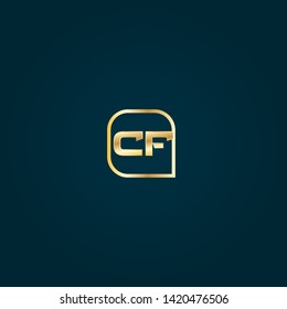 Gold CF company linked letter logo concept. Designed for your web site design, logo, app, UI. Gold initial logo design 