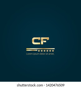 Gold CF company linked letter logo concept. Designed for your web site design, logo, app, UI. Gold initial logo design 