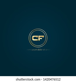 Gold CF company linked letter logo concept. Designed for your web site design, logo, app, UI. Gold initial logo design 