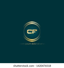 Gold CF company linked letter logo concept. Designed for your web site design, logo, app, UI. Gold initial logo design 