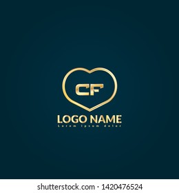 Gold CF company linked letter logo concept. Designed for your web site design, logo, app, UI. Gold initial logo design 