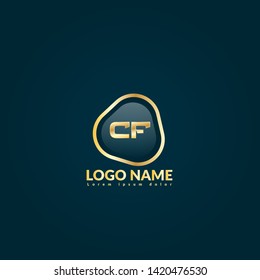 Gold CF company linked letter logo concept. Designed for your web site design, logo, app, UI. Gold initial logo design 